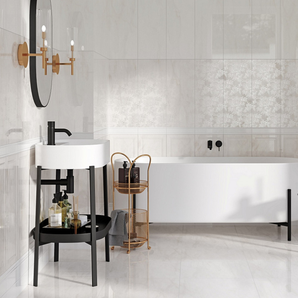 Лира светло-бежевый ОП 01 25х60 см керамическая плитка глянцевая Gracia ceramica Lira light beige 01 - 8шт 1.2м2