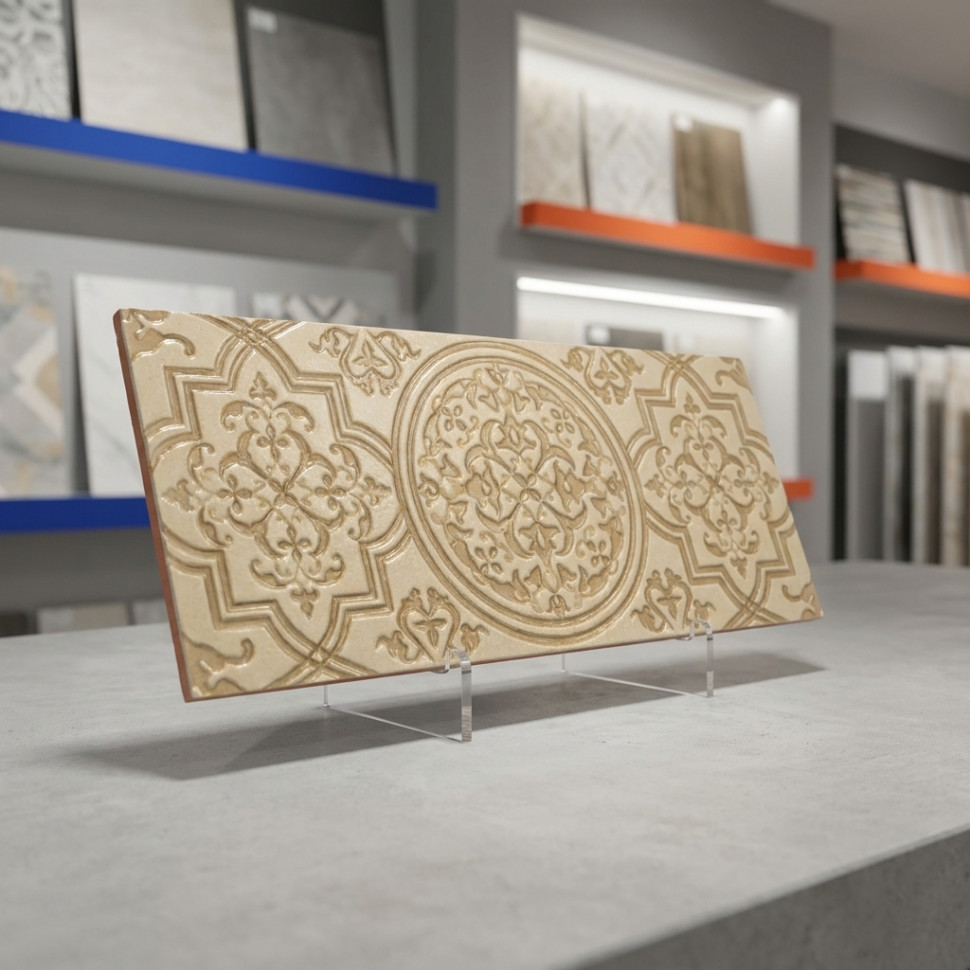 Орион бежевый с рисунком ОП 01 25х60 см декор керамический Gracia ceramica Orion decor 01 - 1шт 0.15м2