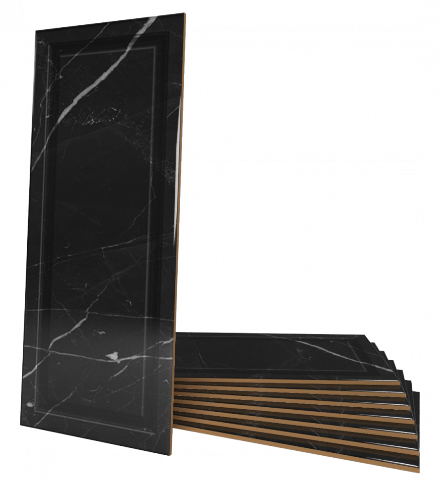 Нуар черный ОП 02 25х60 см керамическая плитка рельефная Gracia ceramica Noir black 02 - 8шт 1.2м2