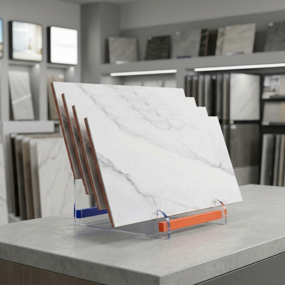 Катана белый ОП 01 25х60 см керамическая плитка глянцевая Gracia ceramica Katana white 01 - 8шт 1.2м2