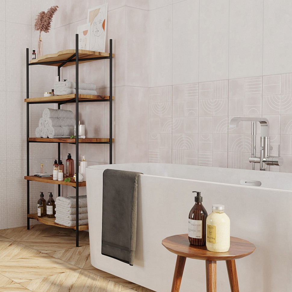 Свити розовый ОП 02 25х60 см керамическая плитка рельефная Gracia ceramica Sweety pink square 02 - 8шт 1.2м2
