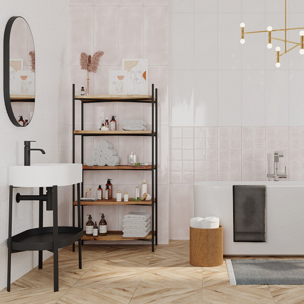 Свити розовый ОП 02 25х60 см керамическая плитка рельефная Gracia ceramica Sweety pink square 02 - 8шт 1.2м2