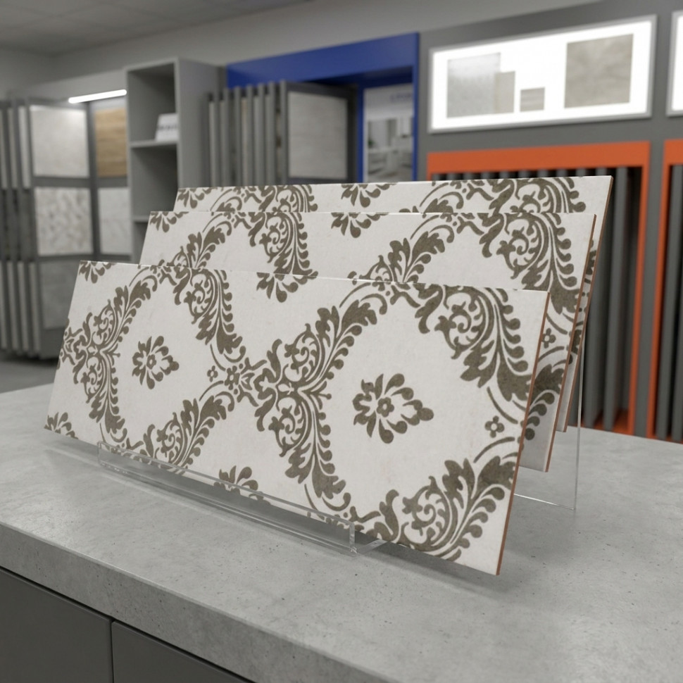 Сильвия светлый с рисунком ОП 01 30х90 см декор керамический Gracia ceramica Silvia beige decor 01 - 1шт 0.27м2
