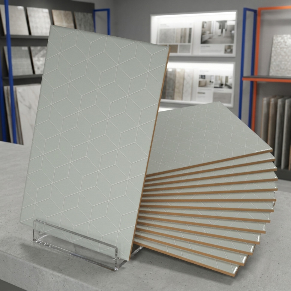 Веста зеленый ОП 02 25х40 см керамическая плитка глянцевая Gracia ceramica низ 02 - 14шт 1.4м2