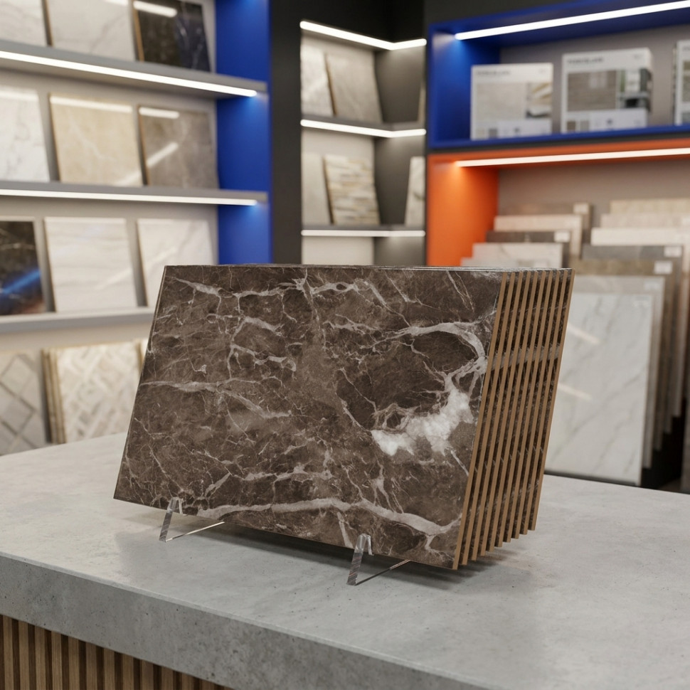 Капелла коричневый ОП 04 25х40 см керамическая плитка глянцевая Gracia ceramica низ 04 - 14шт 1.4м2